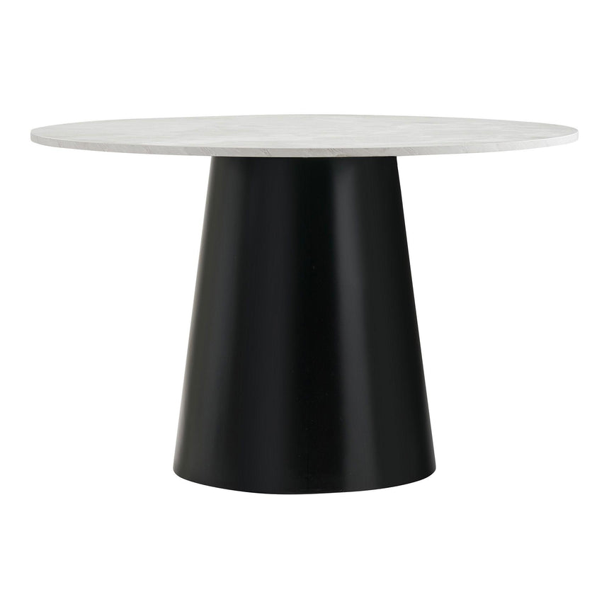 Brito Grey Marble Effect 4 Seater Round Pedestal Dining Table - 120cm-2