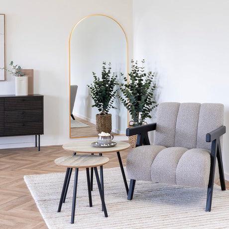 Madrid Brass Arch Floor Standing Mirror - 90cm x 180cm-2