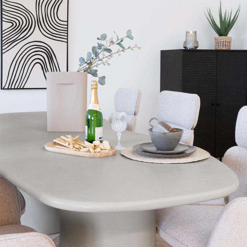 Maranola Concrete Effect 8 Seater Double Pedestal Dining Table - 200cm-4