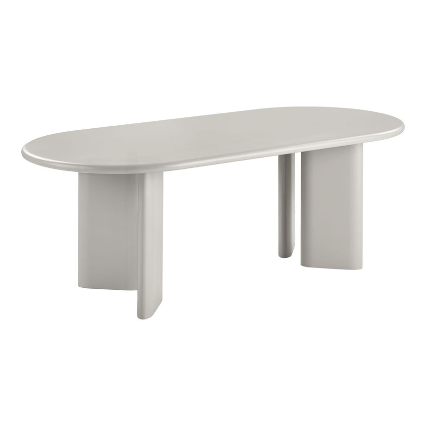 Nagano Concrete Effect 8 Seater Oval Double Pedestal Dining Table - 220cm-2