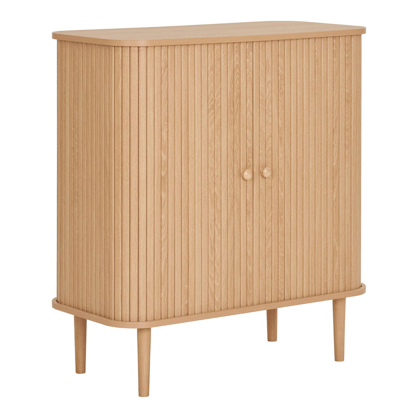 Nikko Pine Wood Fluted Curved 2 Door Small Sideboard - 80cm-4