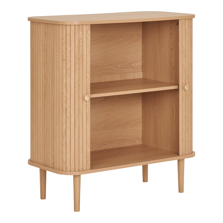 Nikko Pine Wood Fluted Curved 2 Door Small Sideboard - 80cm-5