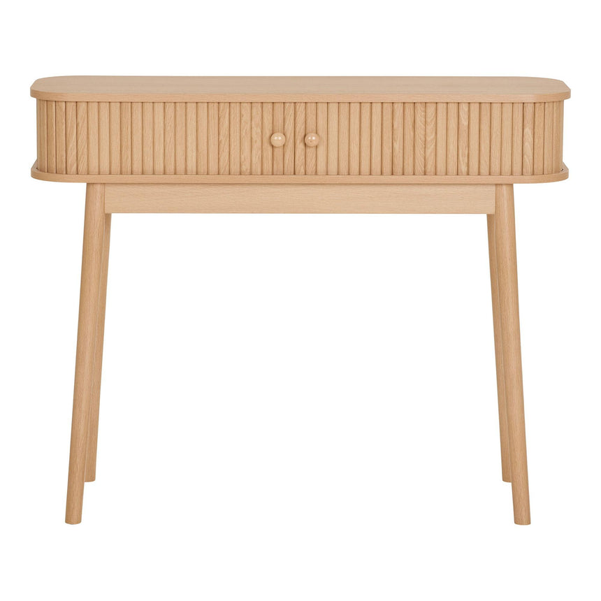 Nikko Pine Wood Fluted Curved Console Table-2