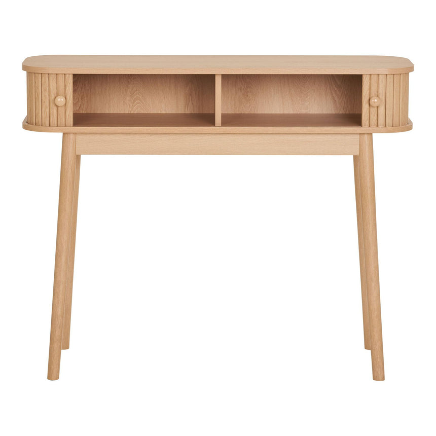 Nikko Pine Wood Fluted Curved Console Table-3