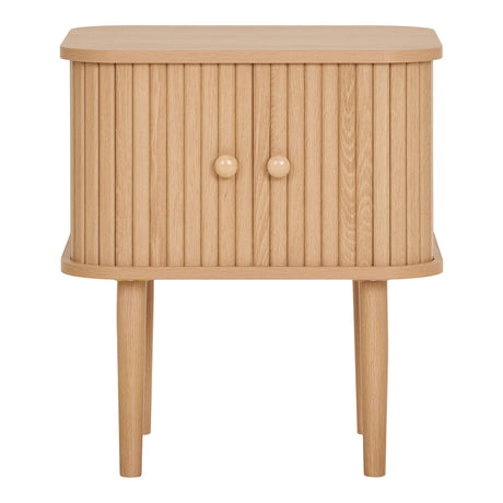 Nikko Pine Wood Fluted Curved Side Table-2