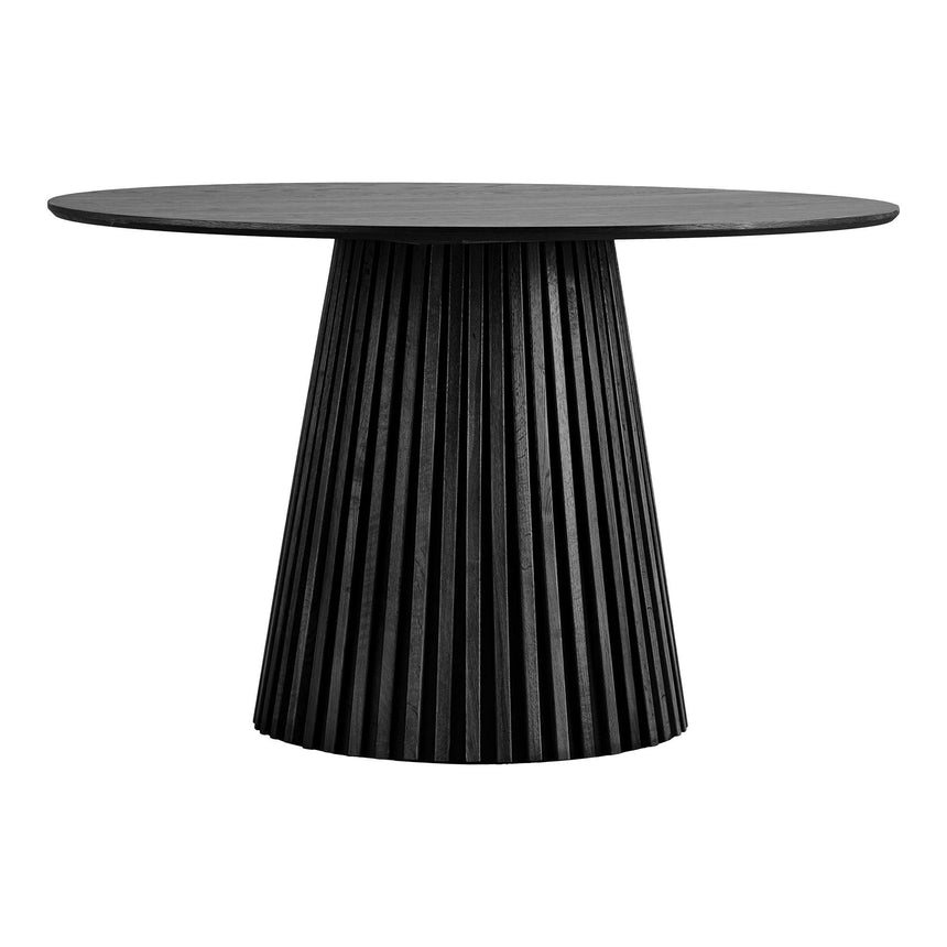Osaka Black Oak 4 Seater Round Dining Table with Slatted Base-4