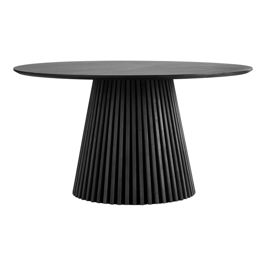 Osaka Black Oak 6 Seater Round Dining Table with Slatted Base-2