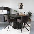 Osaka Black Oak 6 Seater Round Dining Table with Slatted Base-4
