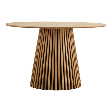 Osaka Natural 4 Seater Round Dining Table with Slatted Base-2