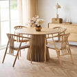 Osaka Natural 4 Seater Round Dining Table with Slatted Base-4