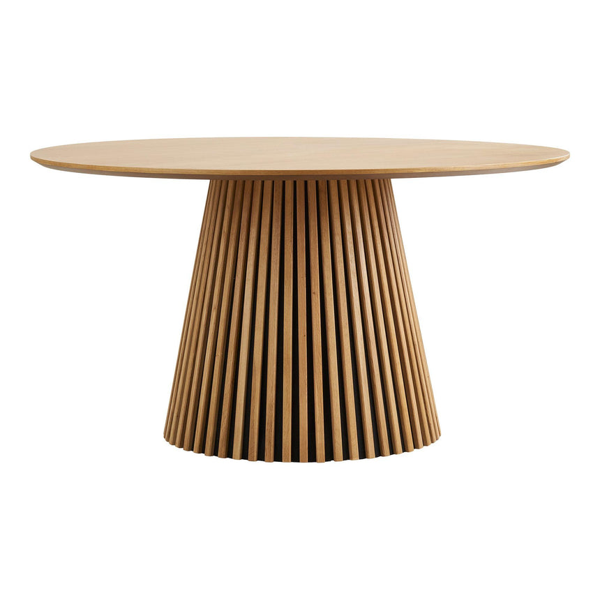 Osaka Oak 6 Seater Round Dining Table with Slatted Base-2