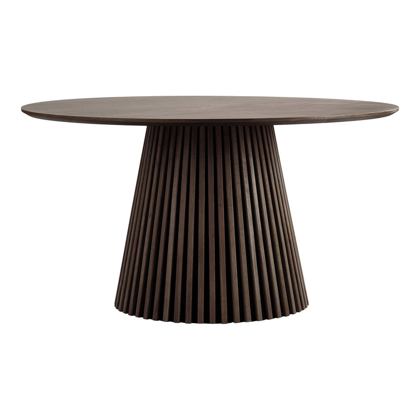 Osaka Smoked Oak 6 Seater Round Dining Table with Slatted Base-2