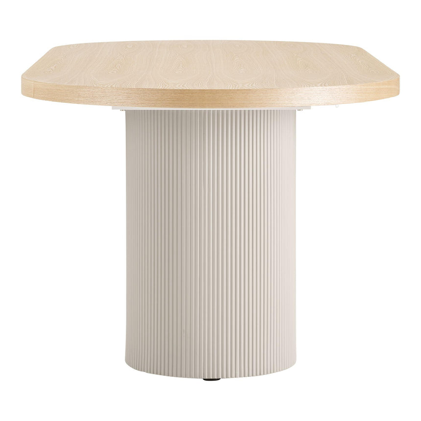 Solva Natural Wood 8 Seater Oval Double Pedestal Dining Table - 220cm-3