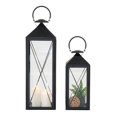 Casa Black Steel Set of 2 Lanterns-2