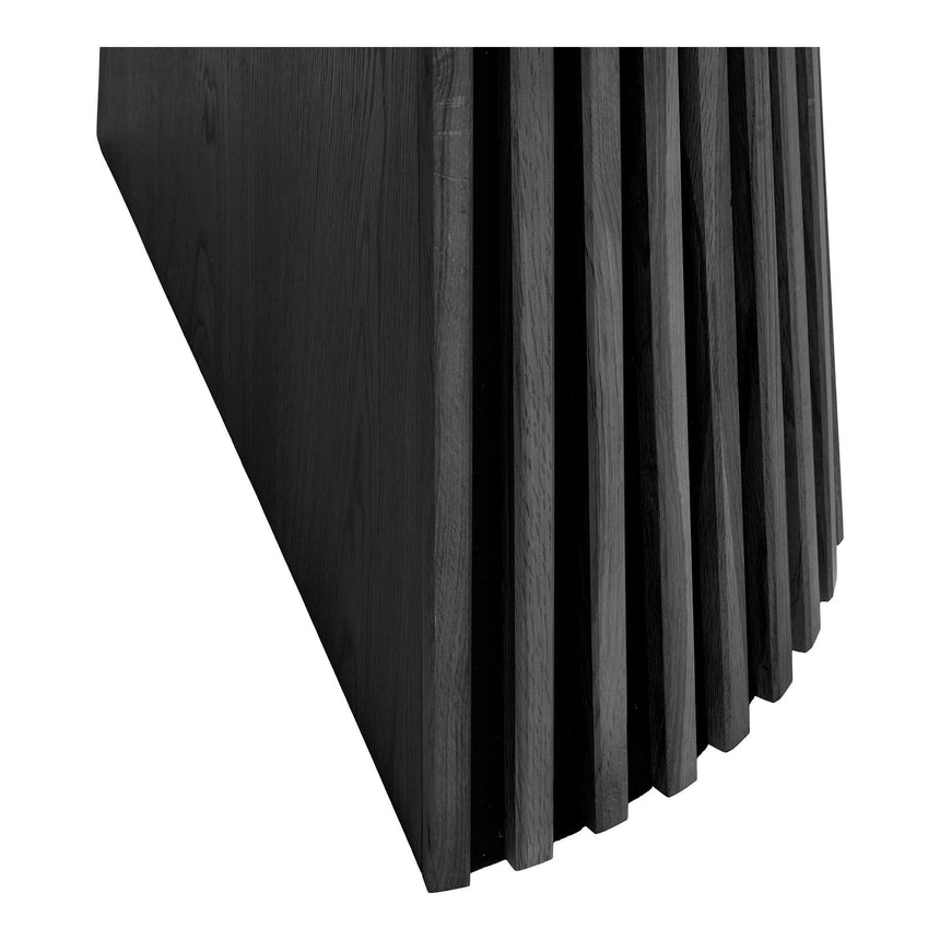 Osaka Black Oak 4-10 Seater Round Extending Dining Table with Slatted Base-4