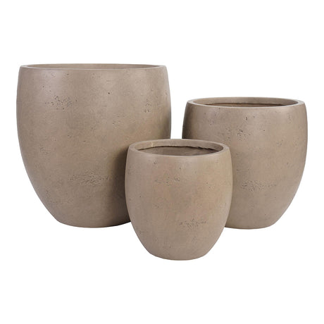 Beckley Brown Fiberclay Set of 3 Pots-2