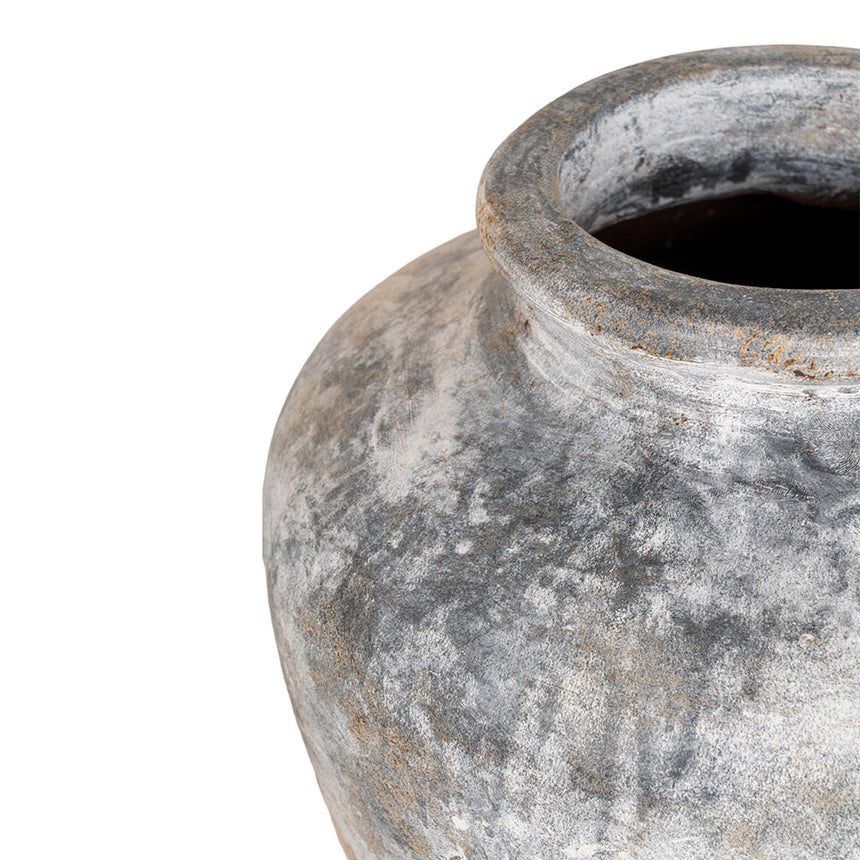 Santo Antique Light Grey Terracotta Decoration Vase-3