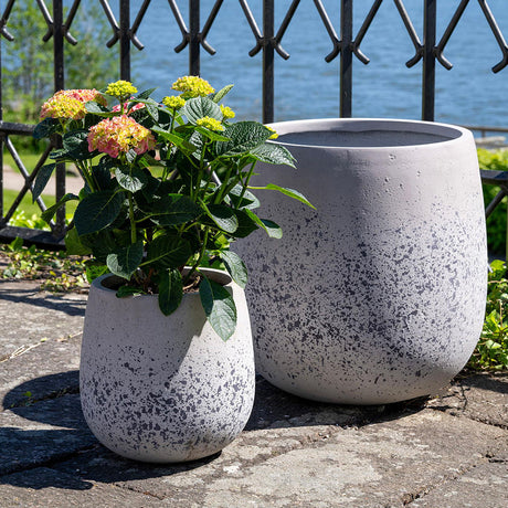 Sutton Grey Fiberclay Set of 2 Pots-2