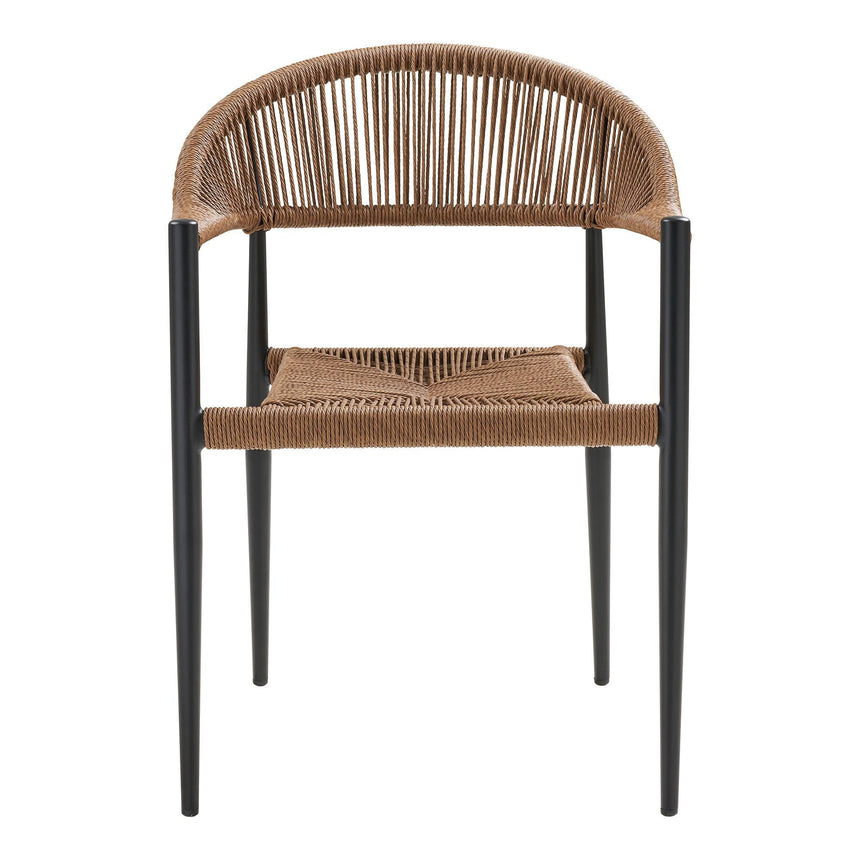 2 x Canari Rattan Curved Dining Armchair-2