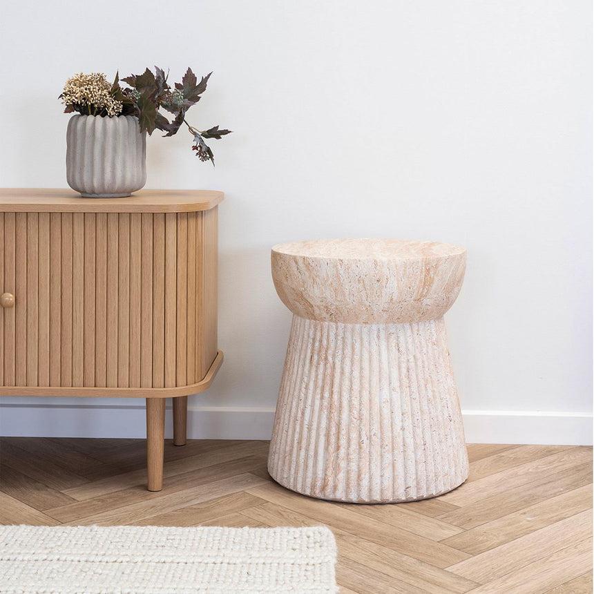 Bonn Natural Round Side Table-4