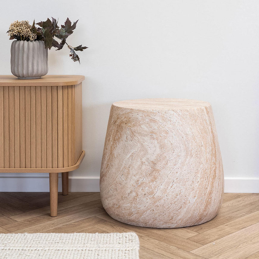 Bonn Natural Round Large Side Table-4