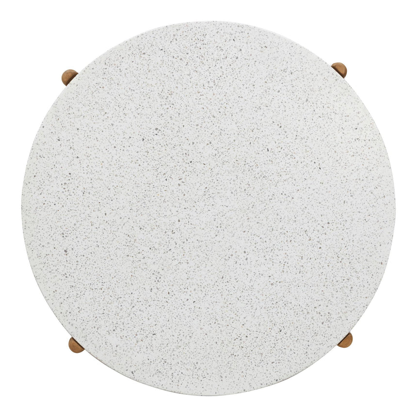 Terracina White Concrete Top Round Garden Coffee Table-3