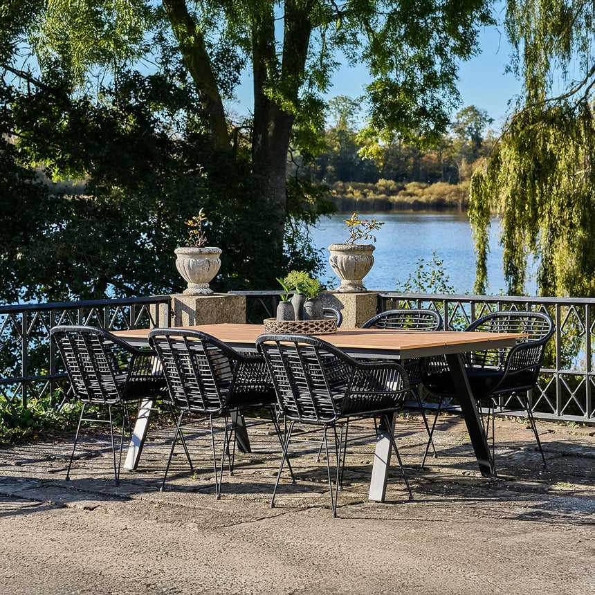 Toronto Wooden 10 Seater Garden Dining Table - 220cm-5