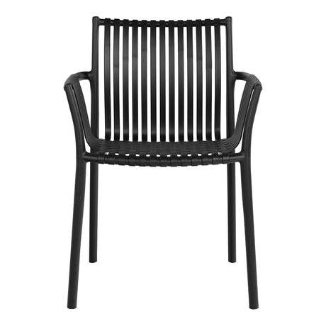 4 x Tulsa Black Garden Dining Armchair-2