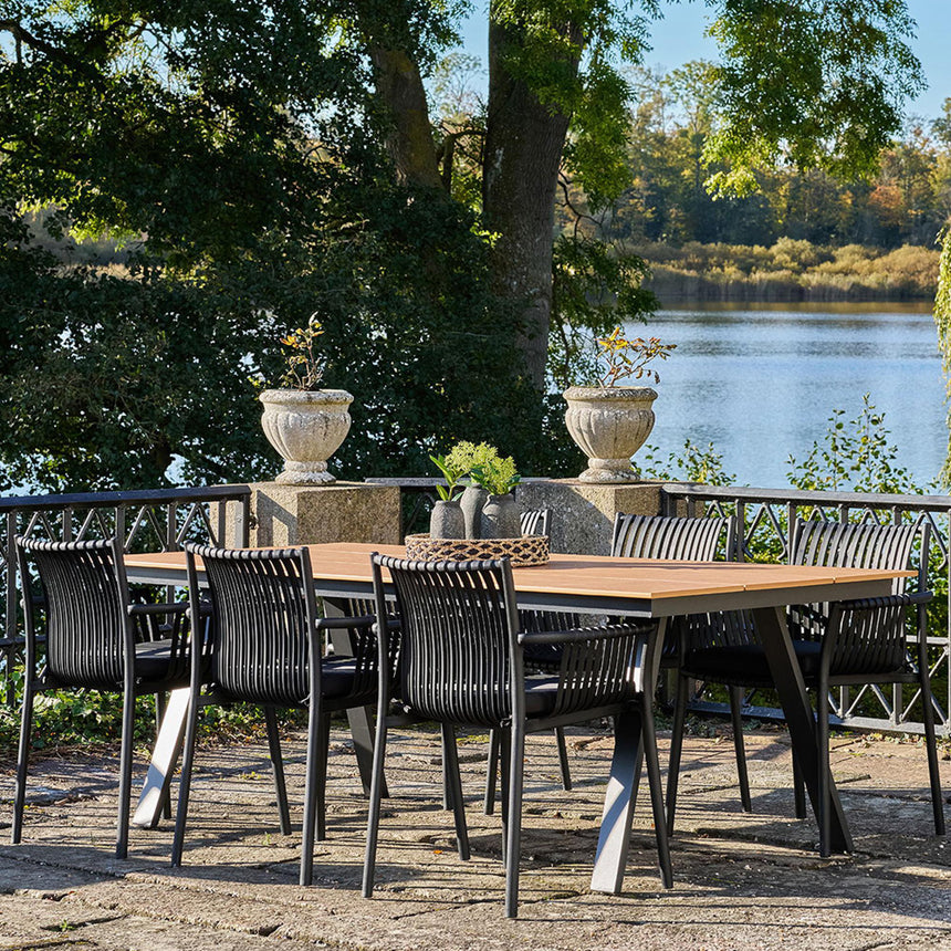 4 x Tulsa Black Garden Dining Armchair-7