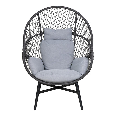 Rosario Black Metal Garden Lounge Chair-2