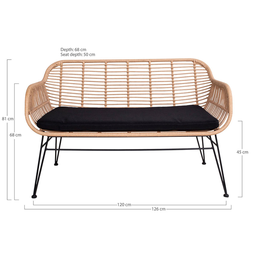 Trieste Rattan 2 Seater Garden Sofa-6