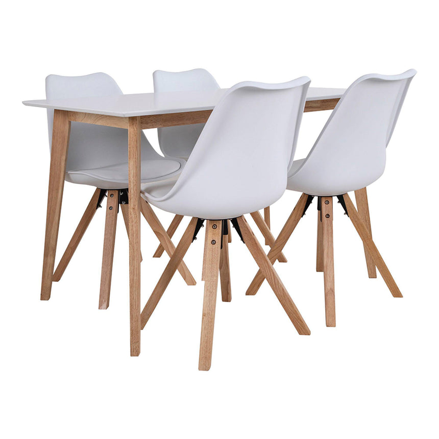 Vojens White 4 Seater Dining Table - 120cm-4