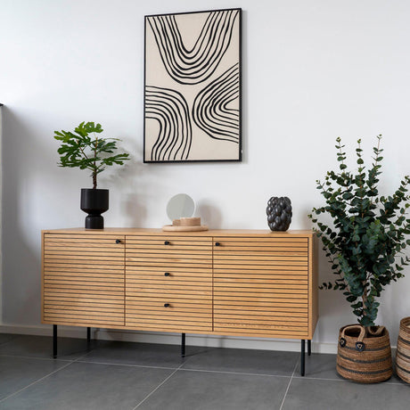 Kyoto Oak 2 Door Medium Sideboard - 150cm-2