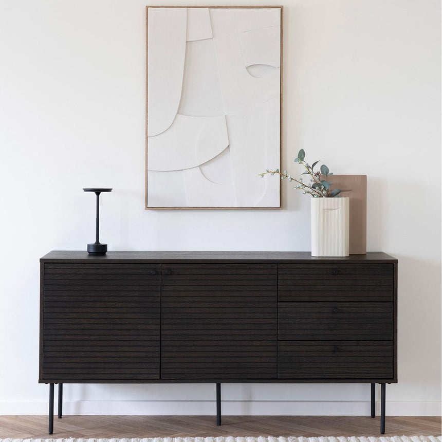Kyoto Smoked Oak 2 Door 3 Drawer Medium Sideboard - 150cm-2