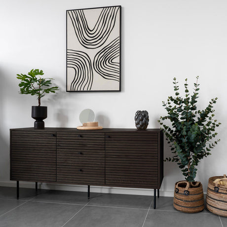 Kyoto Smoked Oak 2 Door Medium Sideboard - 150cm-2