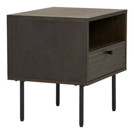 Kyoto Smoked Oak 1 Drawer Side Table-2