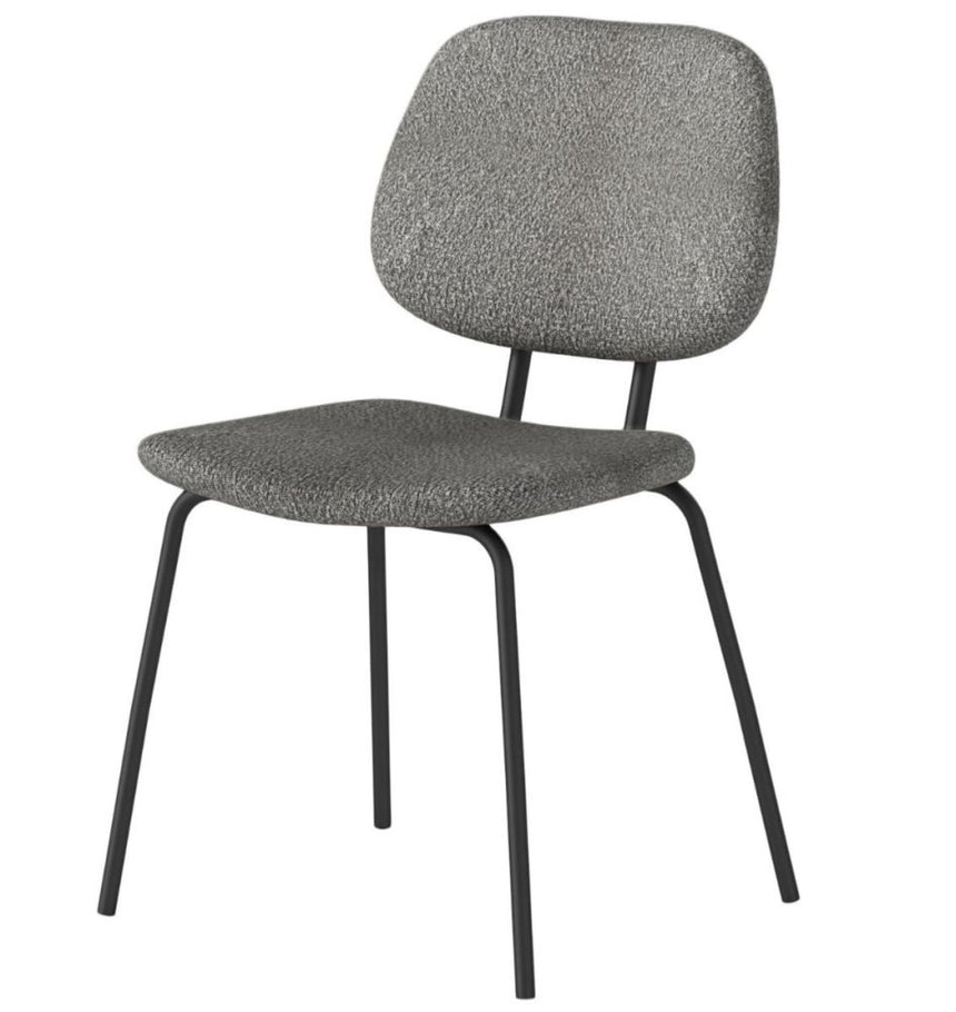 2 x Soho Florence Grey Boucle Fabric Dining Chair-2