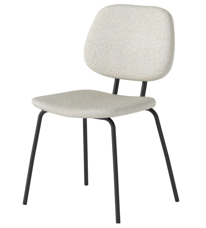 2 x Soho Florence Ivory Boucle Fabric Dining Chair-2