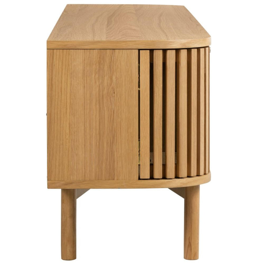 Soho Oak 180cm Slatted Large Storage TV Unit-4