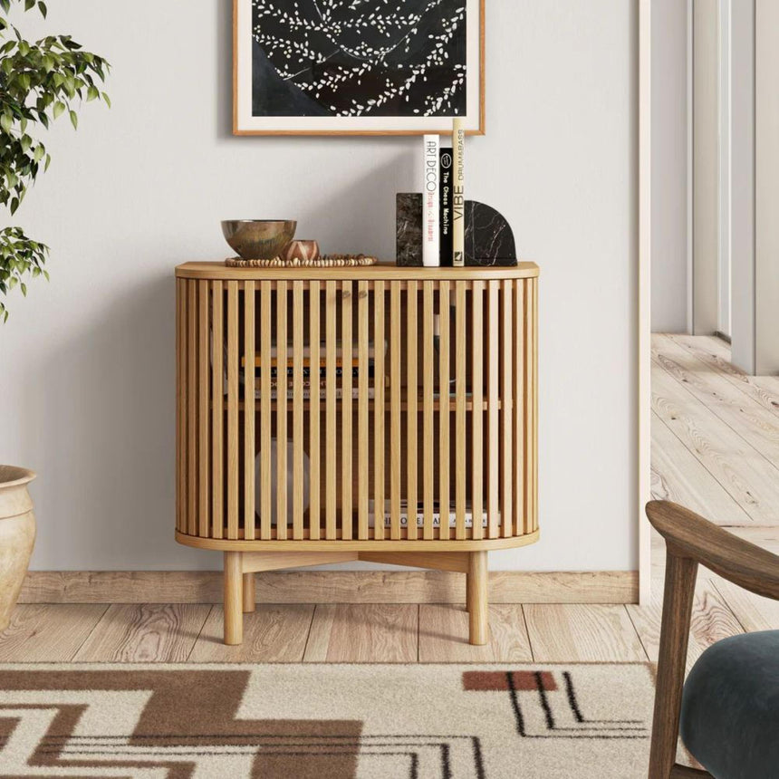 Soho Oak 2 Door Slatted Cupboard-7