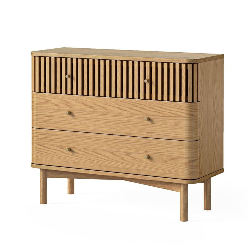 Soho Oak 3 Drawer Slatted Chest-2
