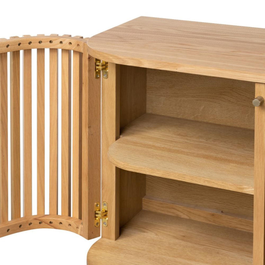 Soho Oak 4 Door Slatted Large Sideboard-5