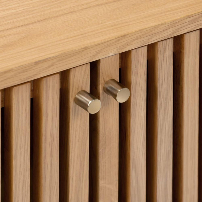 Soho Oak Slatted Corner Storage TV Unit-5