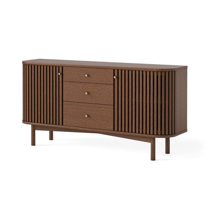 Soho Dark Oak 2 Door Slatted Sideboard - 140cm-2