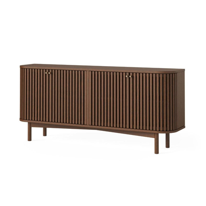 Soho Dark Oak 4 Door Slatted Large Sideboard-2