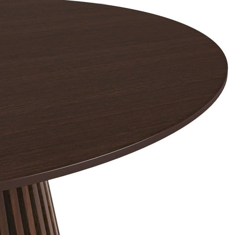Soho Dark Oak 4 Seater Round Dining Table with Slatted Base - 120cm-2