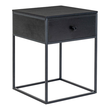 Vita Black Melamine 1 Drawer Side Table-2