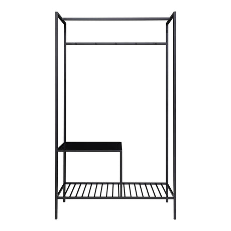 Vita Black Melamine Open Wardrobe-2