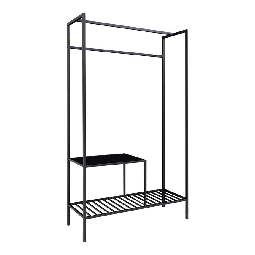 Vita Black Melamine Open Wardrobe-3