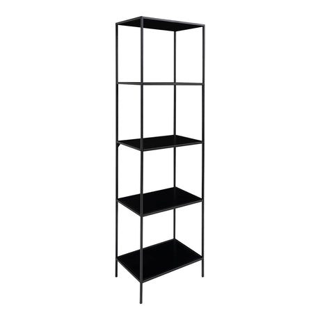 Vita Black Melamine Tall Open Shelving Unit-2